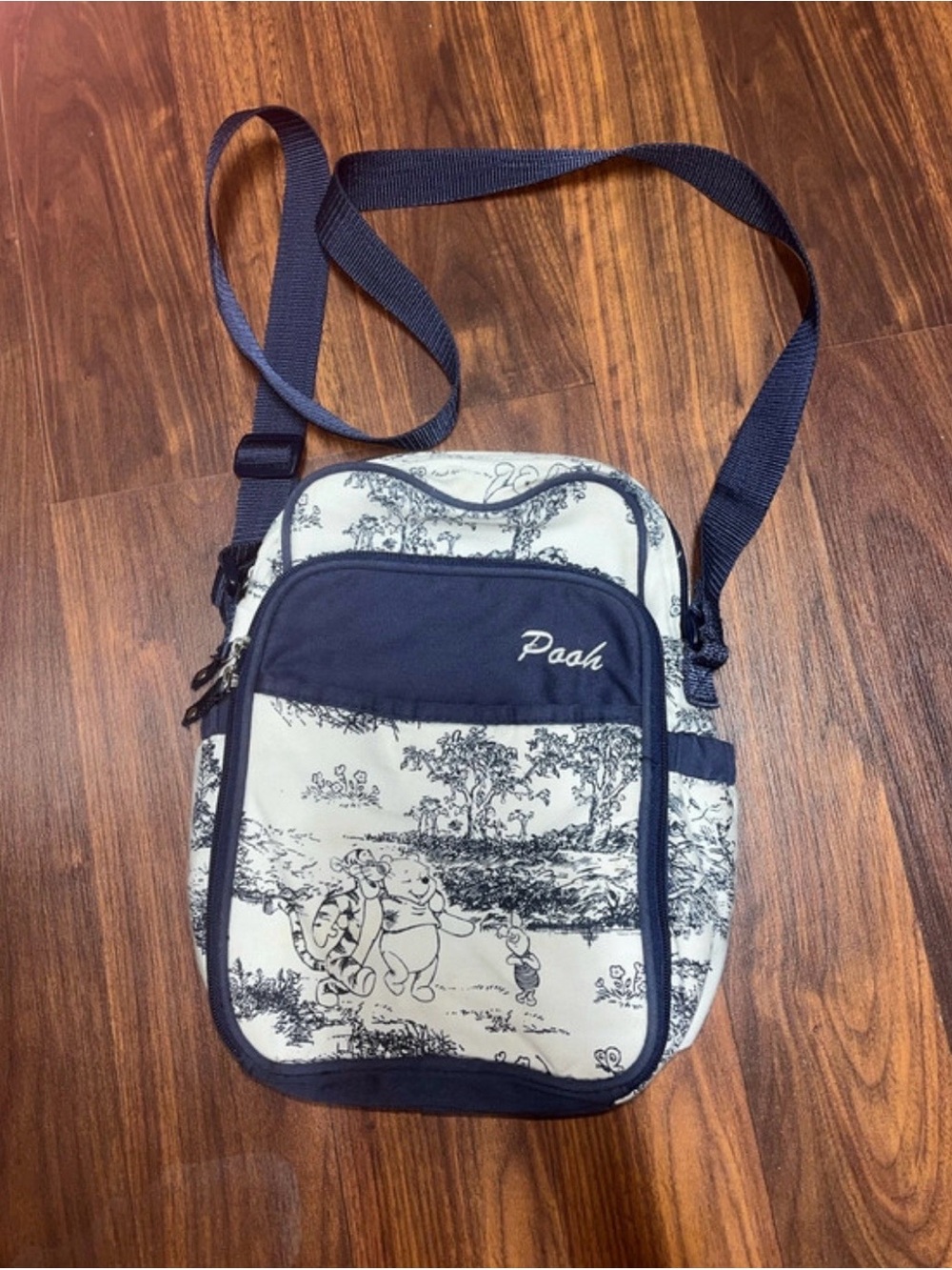 Navy and White Crossbody Winnie Pooh